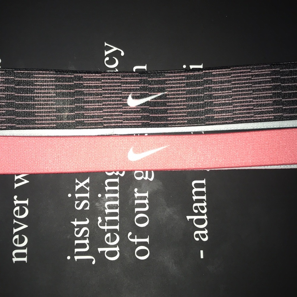 Pink and gray Nike Headbands
